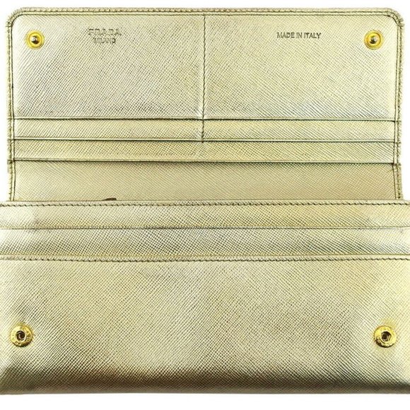 PRADA Long Wallet Logo Safiano Leazer Auth USED G1607 - Picture 2 of 10